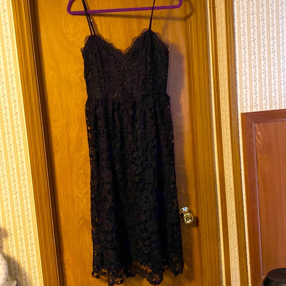 Strappy Crocheted Lace Skater Dress